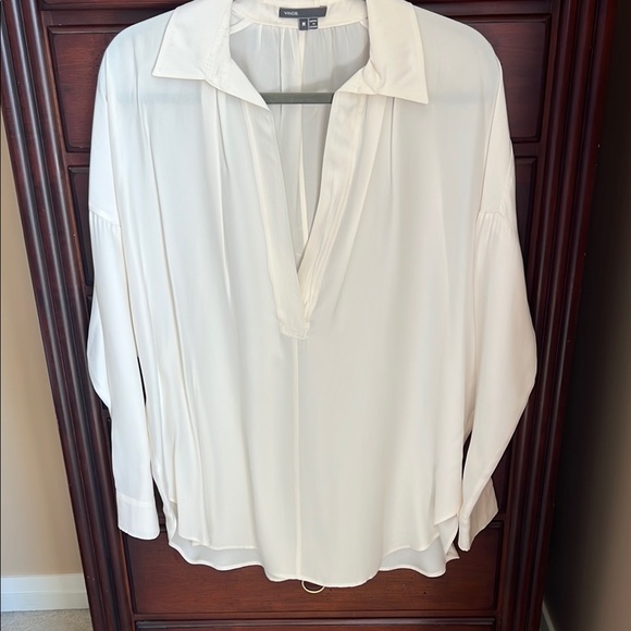 Vince Silk Ivory Blouse Medium